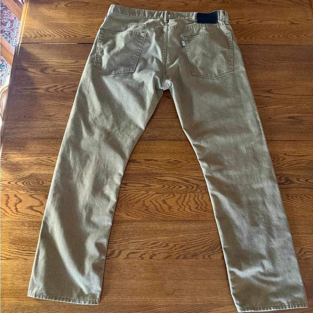 Levi's 513 Slim Straight Jeans Men's 36x30 Khaki Tan Neutral Stretch Denim Pants